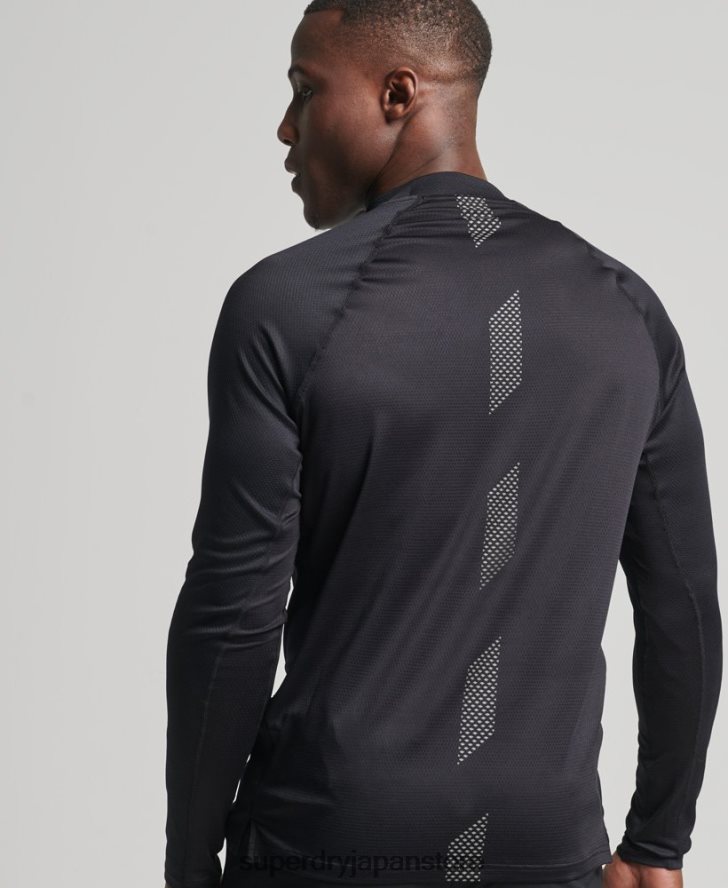 トレインモックネックトップ 男性 Superdry 衣類 黒 2J62PZ5392