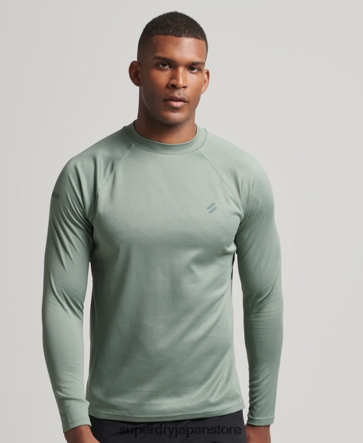 トレインモックネックトップ 男性 Superdry 衣類 緑 2J62PZ5404