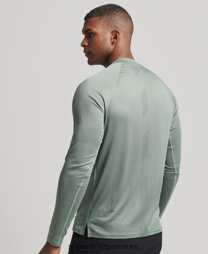 トレインモックネックトップ 男性 Superdry 衣類 緑 2J62PZ5404