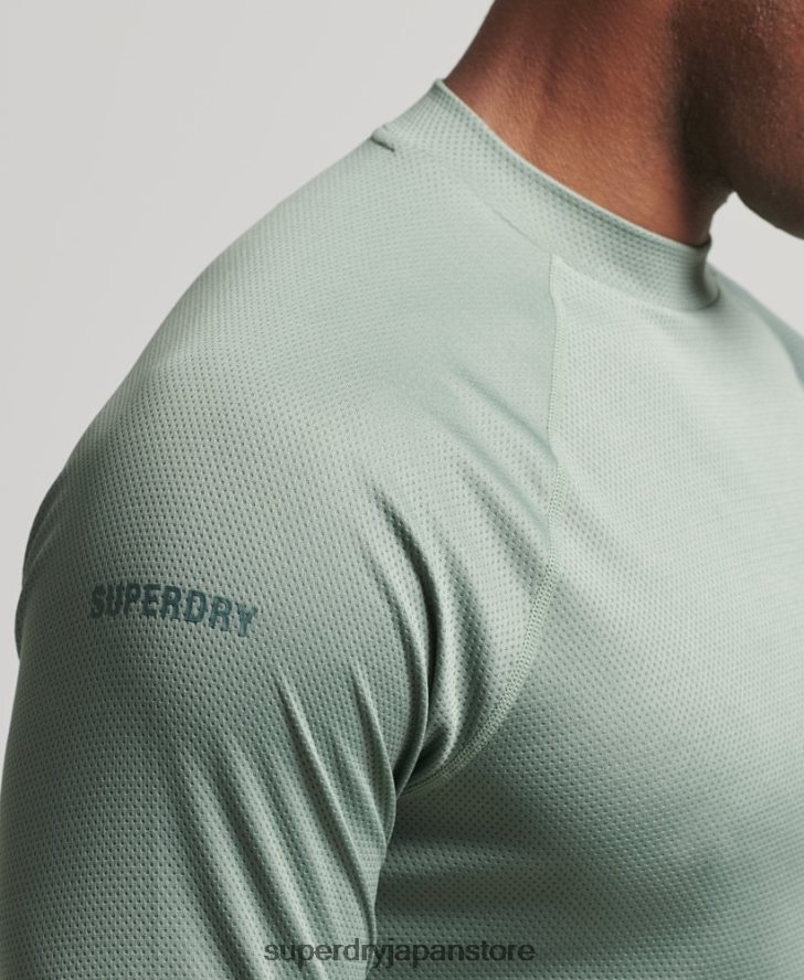 トレインモックネックトップ 男性 Superdry 衣類 緑 2J62PZ5404