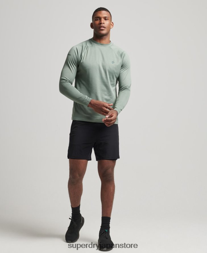 トレインモックネックトップ 男性 Superdry 衣類 緑 2J62PZ5404