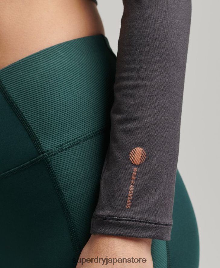 フレックスラップ長袖トップ 女性 Superdry 衣類 濃い灰色 2J62PZ6327