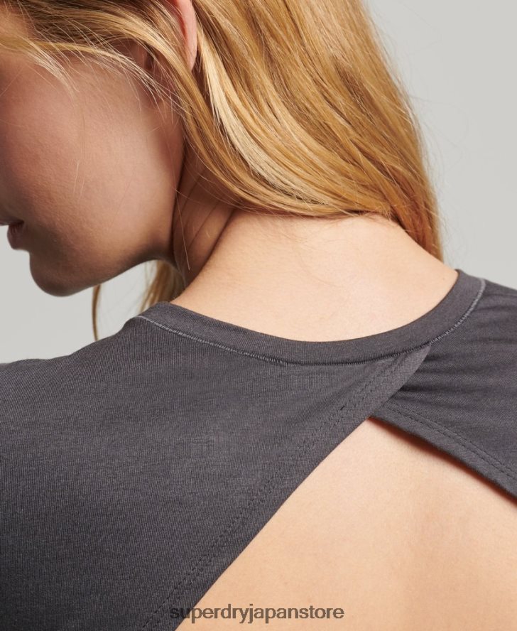 フレックスラップ長袖トップ 女性 Superdry 衣類 濃い灰色 2J62PZ6327