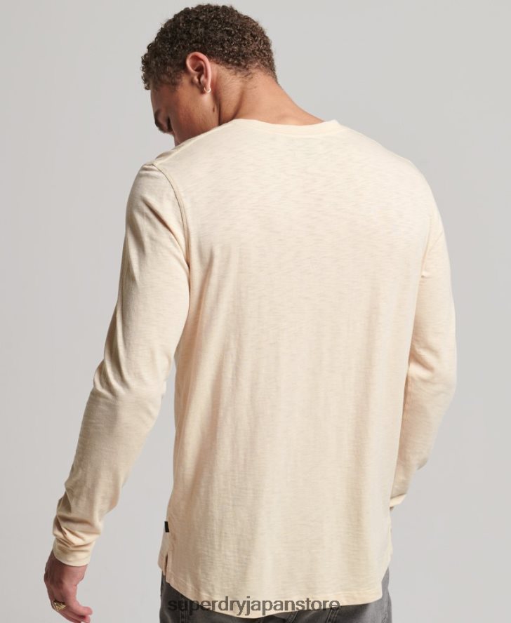 長袖ジャージヘンリートップ 男性 Superdry 衣類 クリーム 2J62PZ6365
