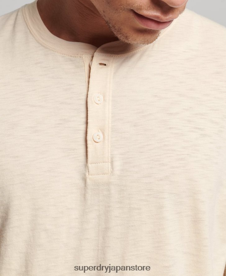 長袖ジャージヘンリートップ 男性 Superdry 衣類 クリーム 2J62PZ6365