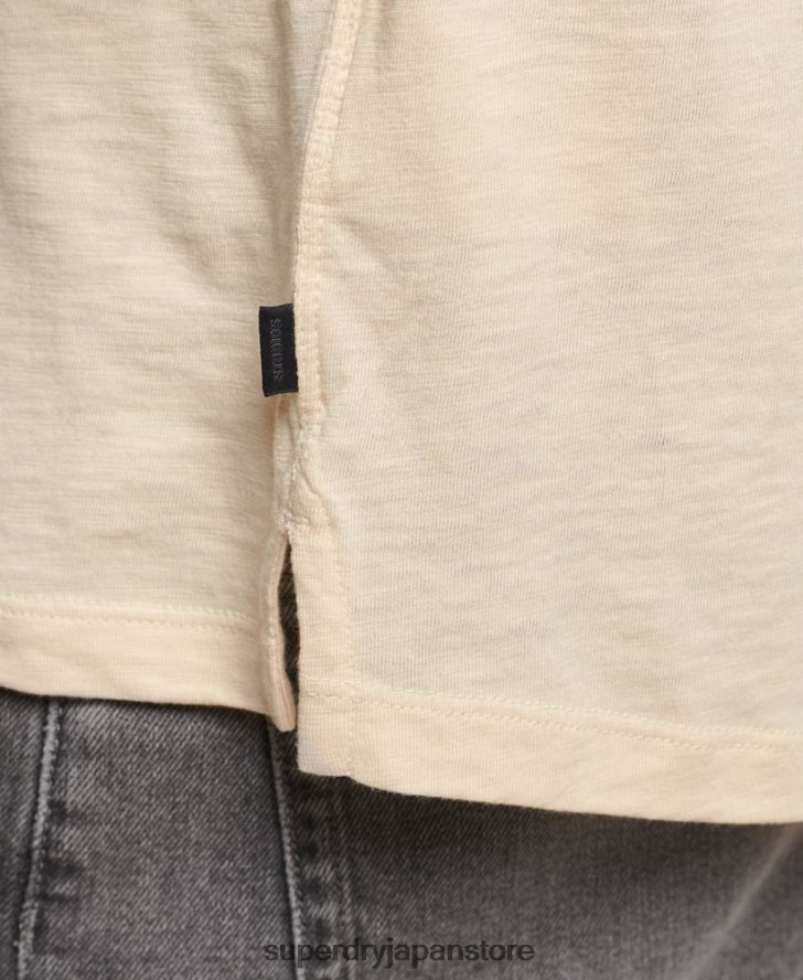 長袖ジャージヘンリートップ 男性 Superdry 衣類 クリーム 2J62PZ6365