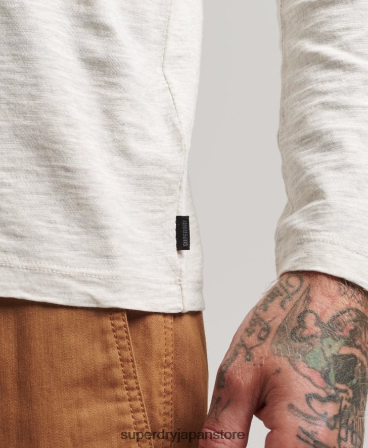 長袖スラブジャージートップ 男性 Superdry 衣類 クリーム 2J62PZ6396