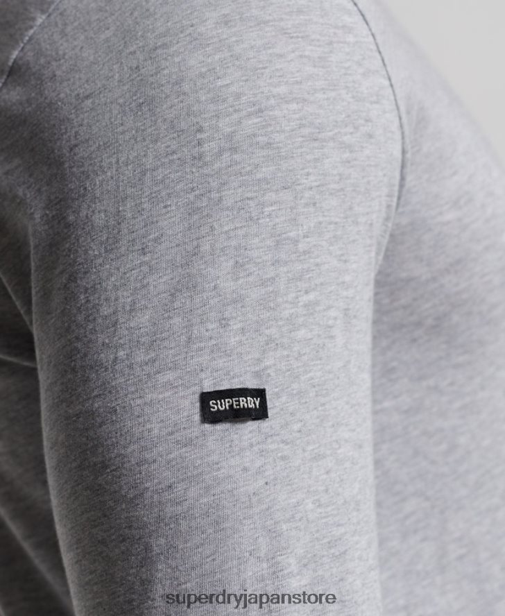 オーガニックコットン長袖スラブジャージートップ 男性 Superdry 衣類 濃い灰色 2J62PZ6402