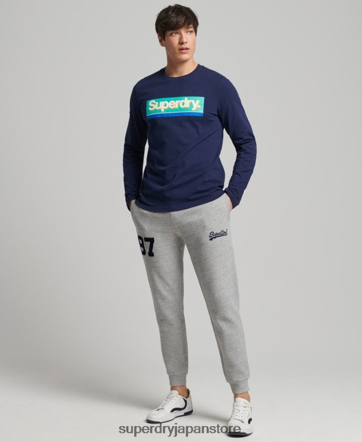 ヴィンテージコアロゴのシーズナルトップス 男性 Superdry 衣類 海軍 2J62PZ6423