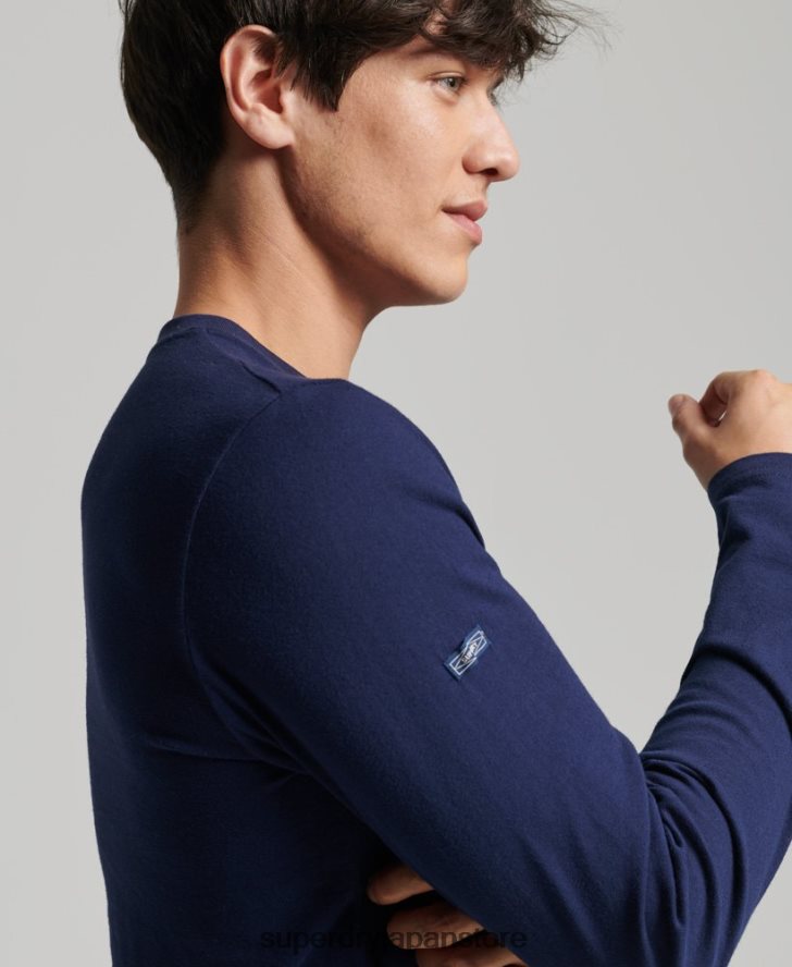 ヴィンテージコアロゴのシーズナルトップス 男性 Superdry 衣類 海軍 2J62PZ6423