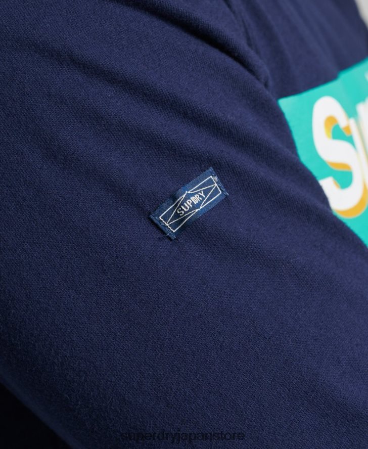ヴィンテージコアロゴのシーズナルトップス 男性 Superdry 衣類 海軍 2J62PZ6423