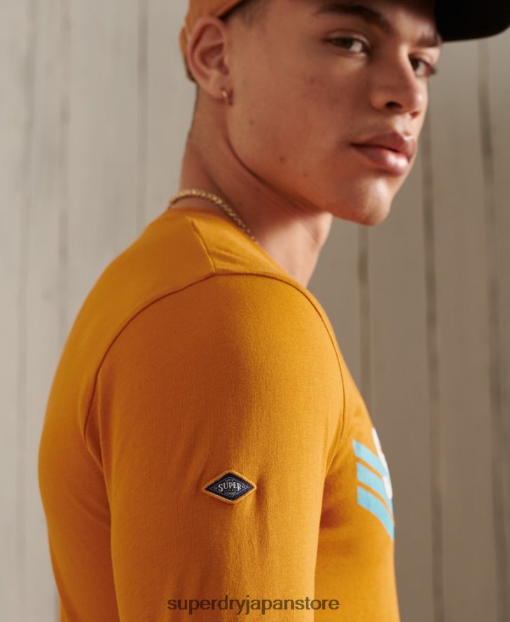 コアロゴカリ長袖トップ 男性 Superdry 衣類 金 2J62PZ6444