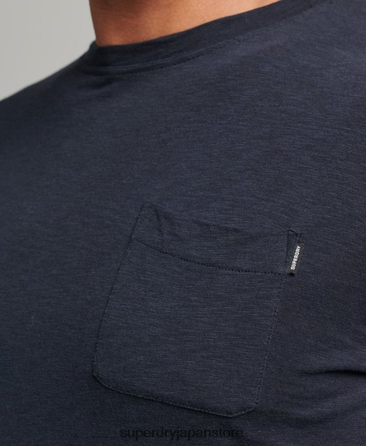 オーガニックコットン長袖スラブジャージートップ 男性 Superdry 衣類 海軍 2J62PZ6479