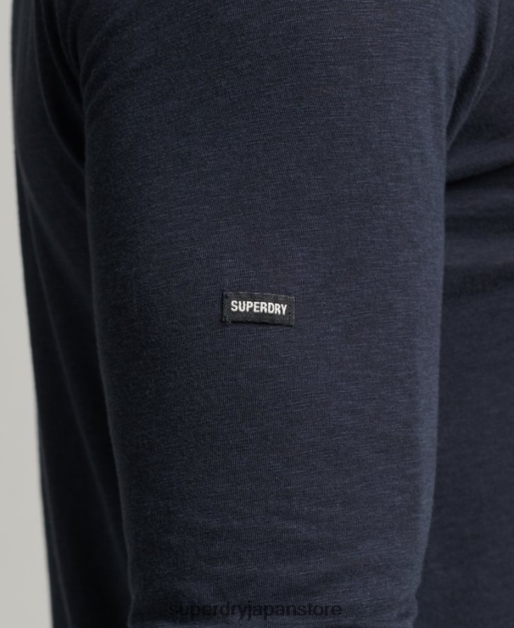 オーガニックコットン長袖スラブジャージートップ 男性 Superdry 衣類 海軍 2J62PZ6479
