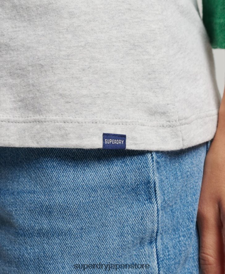 オーガニックコットン ヴィンテージ ハーフスリーブ ベースボール トップ 女性 Superdry 衣類 緑 2J62PZ6555