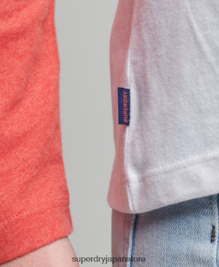 オーガニックコットンヴィンテージベースボール長袖トップ 女性 Superdry 衣類 コーラル 2J62PZ6658