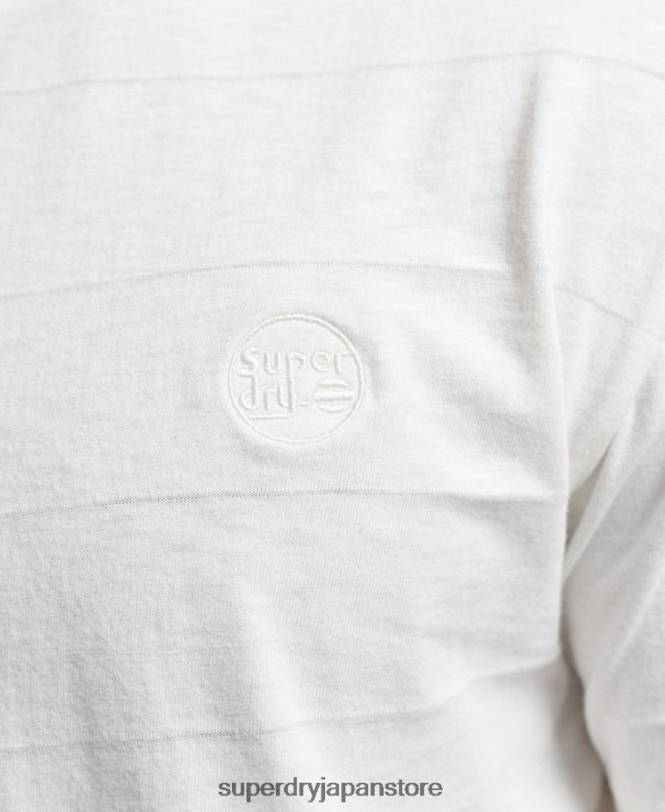 オーガニックコットンのヴィンテージテクスチャーTシャツ 男性 Superdry 衣類 白 2J62PZ10