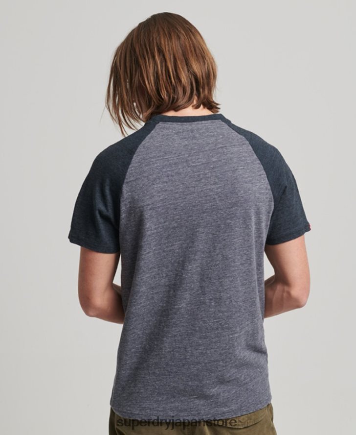 ヴィンテージ グレート アウトドア アップリケ ラグラン T シャツ 男性 Superdry 衣類 海軍 2J62PZ115