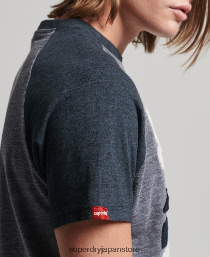 ヴィンテージ グレート アウトドア アップリケ ラグラン T シャツ 男性 Superdry 衣類 海軍 2J62PZ115