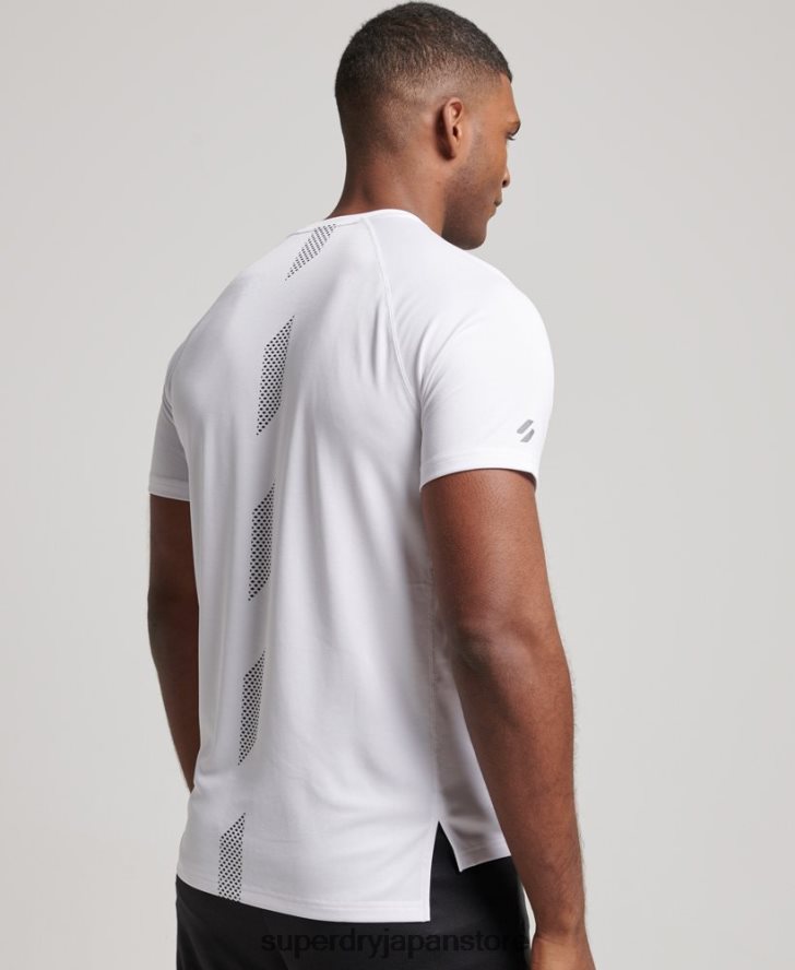 トレインアクティブグラフィック半袖Tシャツ 男性 Superdry 衣類 白 2J62PZ1414
