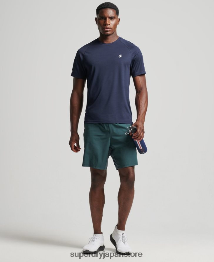 トレインアクティブ半袖Tシャツ 男性 Superdry 衣類 海軍 2J62PZ1416