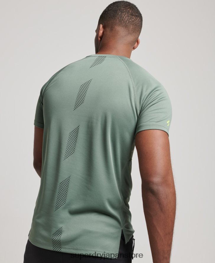 トレインアクティブグラフィック半袖Tシャツ 男性 Superdry 衣類 緑 2J62PZ1417