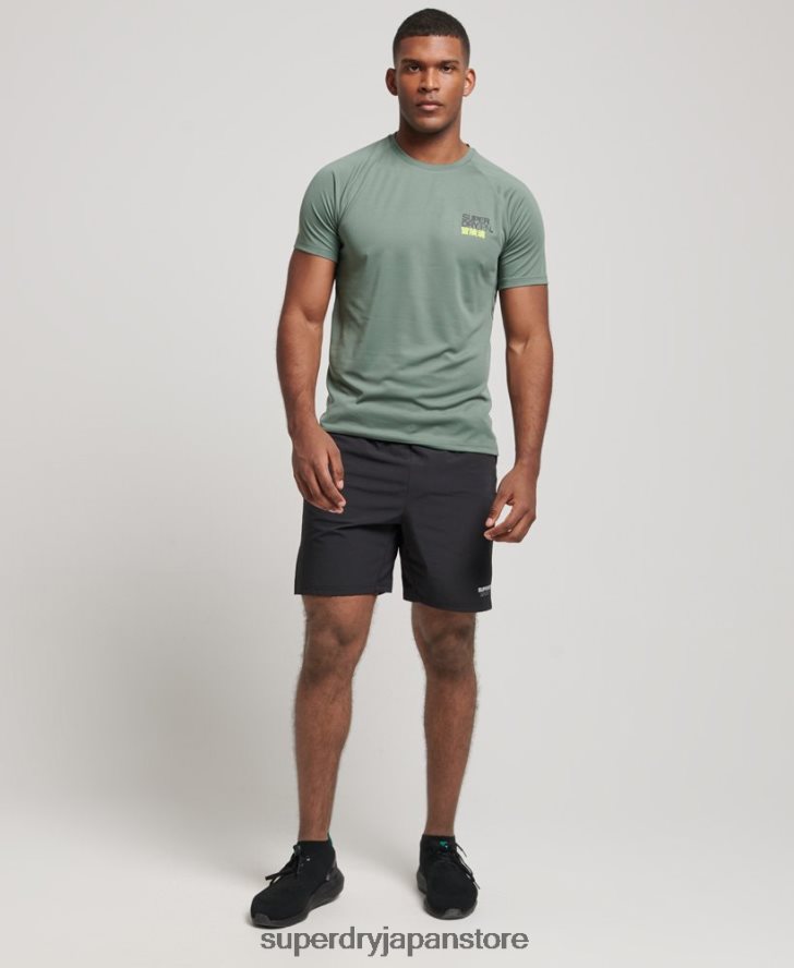 トレインアクティブグラフィック半袖Tシャツ 男性 Superdry 衣類 緑 2J62PZ1417