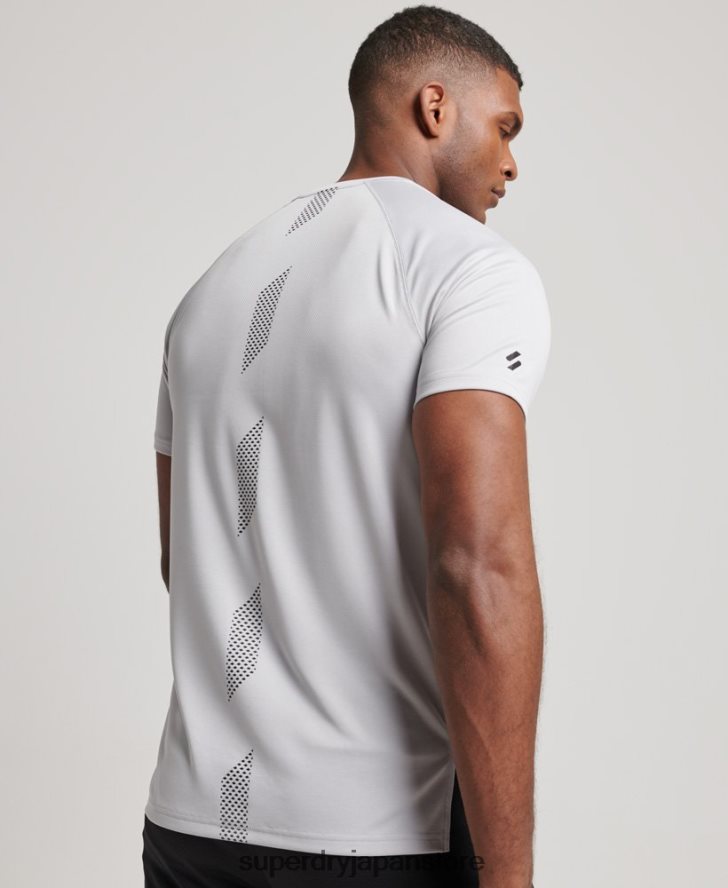 トレインアクティブグラフィック半袖Tシャツ 男性 Superdry 衣類 ライトグレー 2J62PZ1421