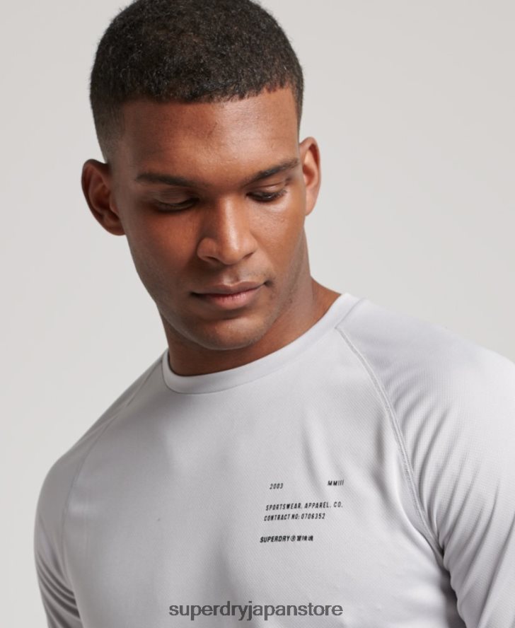 トレインアクティブグラフィック半袖Tシャツ 男性 Superdry 衣類 ライトグレー 2J62PZ1421