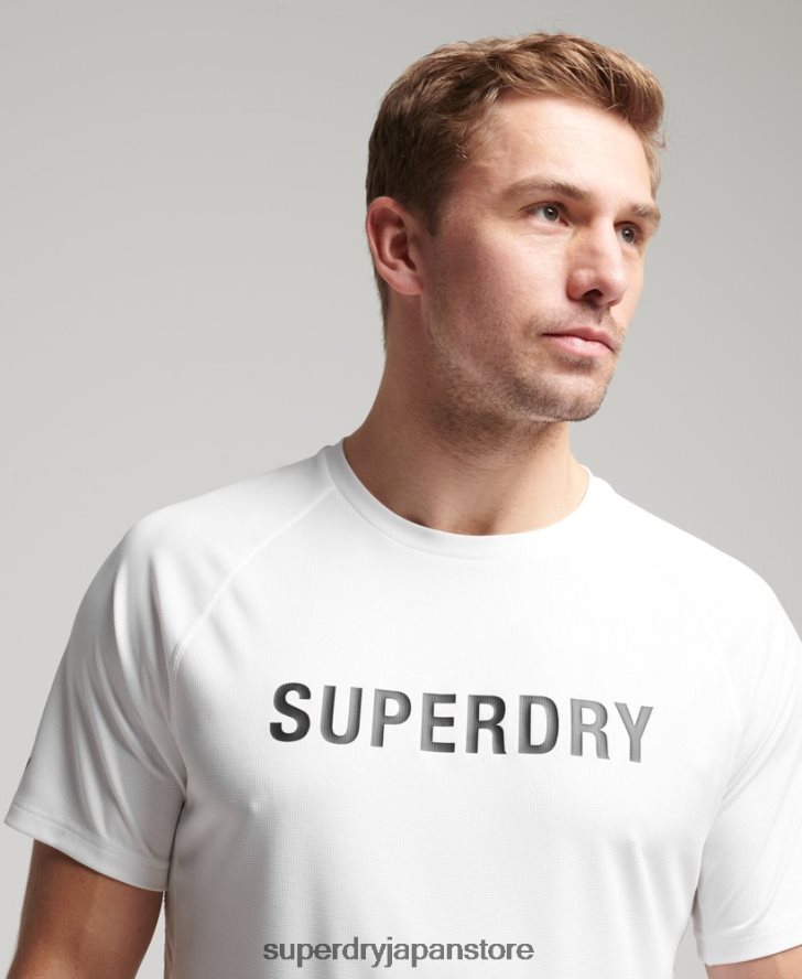 トレインアクティブロゴ半袖Tシャツ 男性 Superdry 衣類 白 2J62PZ1422