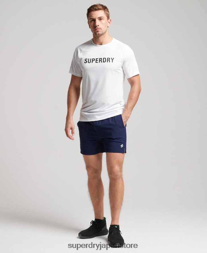 トレインアクティブロゴ半袖Tシャツ 男性 Superdry 衣類 白 2J62PZ1422