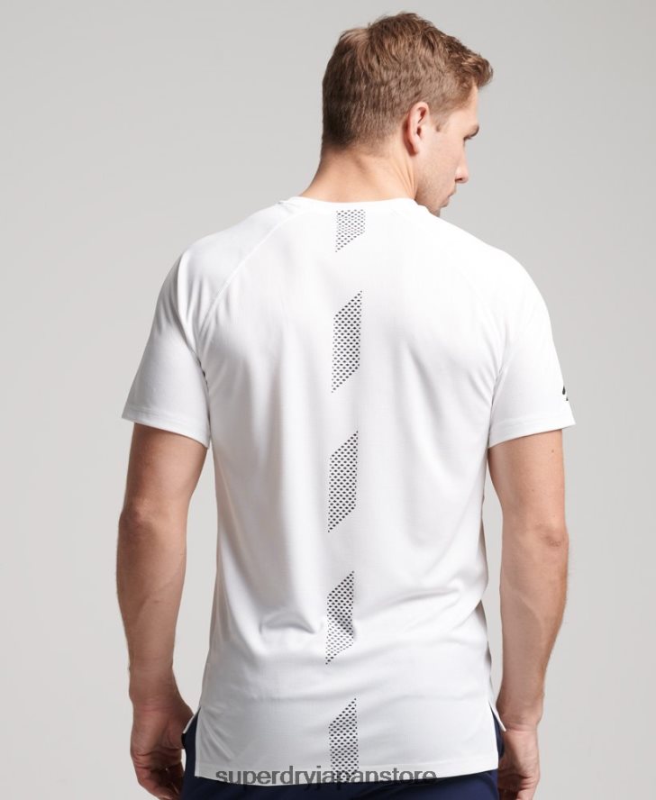 トレインアクティブロゴ半袖Tシャツ 男性 Superdry 衣類 白 2J62PZ1422