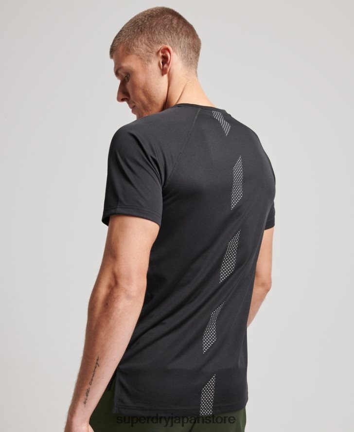 トレインアクティブグラフィック半袖Tシャツ 男性 Superdry 衣類 黒 2J62PZ1423