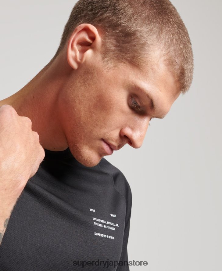 トレインアクティブグラフィック半袖Tシャツ 男性 Superdry 衣類 黒 2J62PZ1423