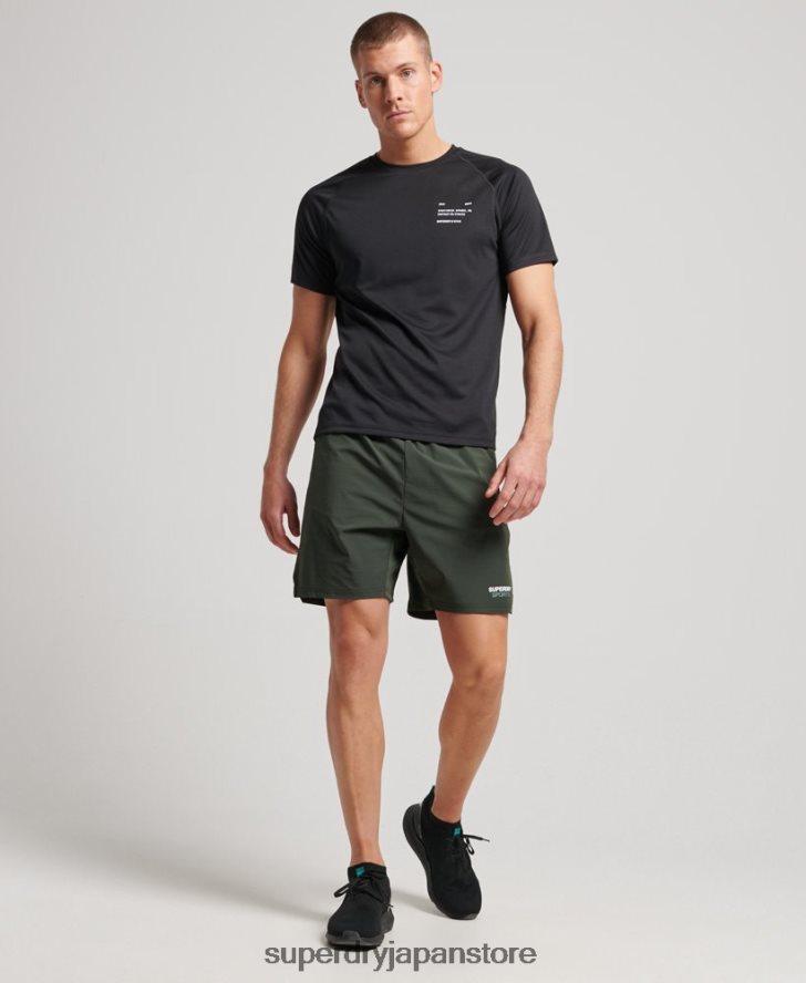 トレインアクティブグラフィック半袖Tシャツ 男性 Superdry 衣類 黒 2J62PZ1423