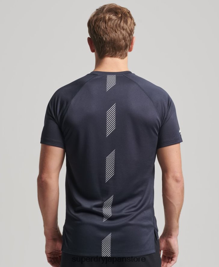 トレインアクティブグラフィック半袖Tシャツ 男性 Superdry 衣類 海軍 2J62PZ1429