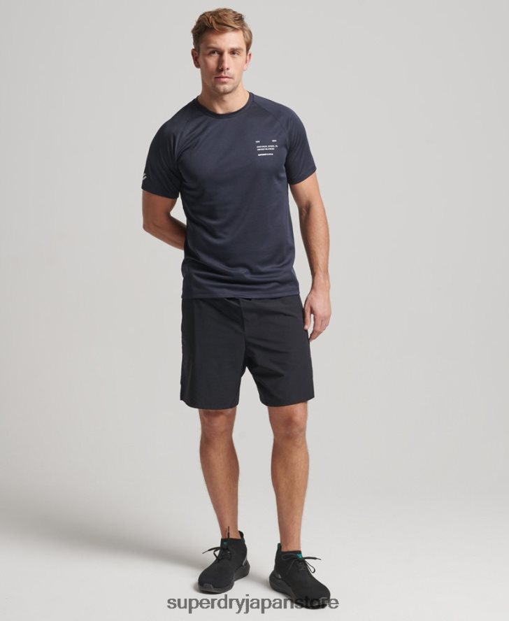 トレインアクティブグラフィック半袖Tシャツ 男性 Superdry 衣類 海軍 2J62PZ1429