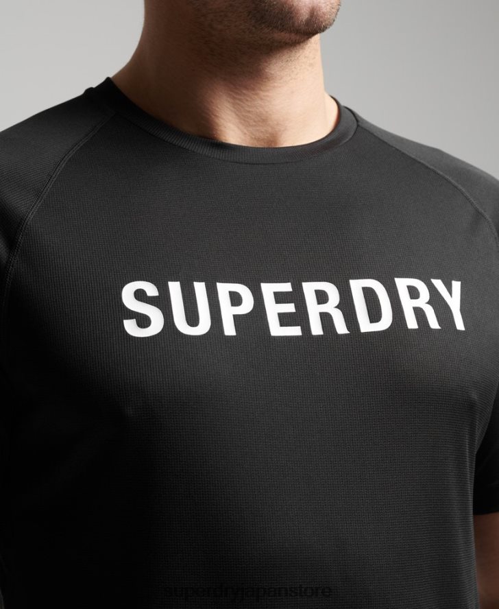 トレインアクティブロゴ半袖Tシャツ 男性 Superdry 衣類 黒 2J62PZ1430