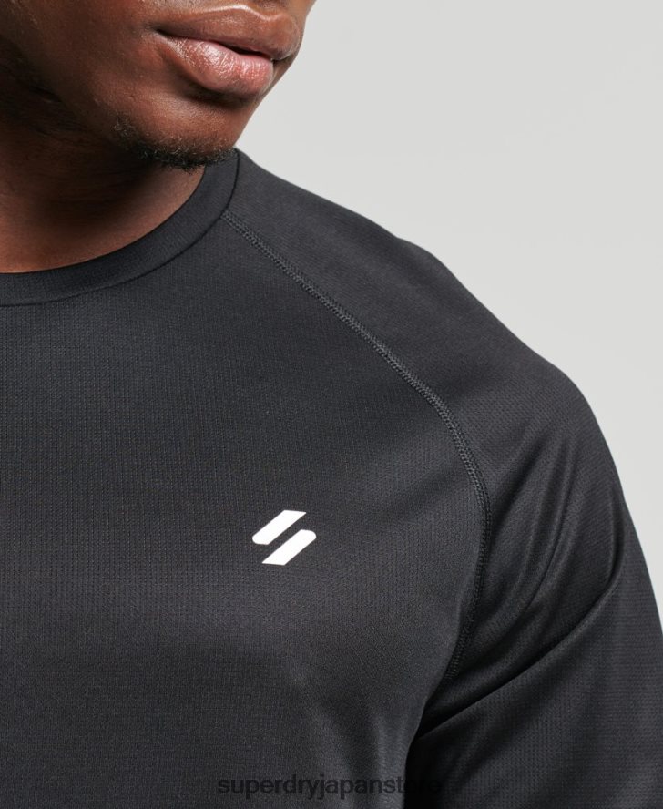 トレインアクティブ半袖Tシャツ 男性 Superdry 衣類 黒 2J62PZ1433