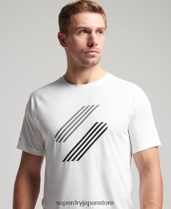 トレインアクティブロックアップTシャツ 男性 Superdry 衣類 白 2J62PZ1435