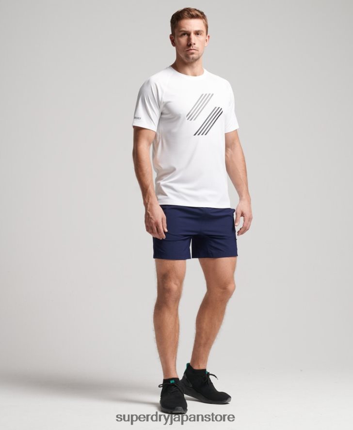 トレインアクティブロックアップTシャツ 男性 Superdry 衣類 白 2J62PZ1435