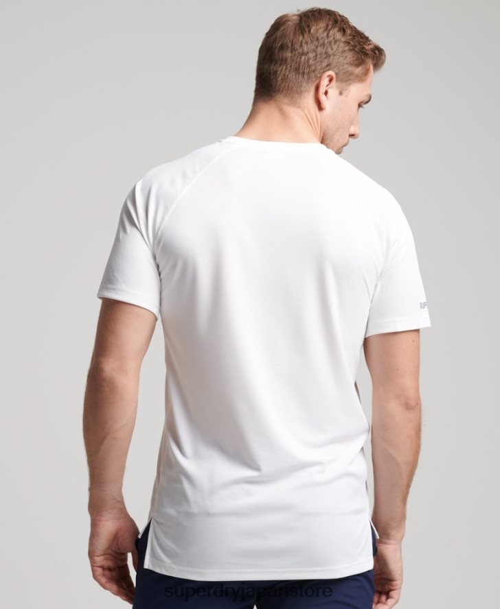 トレインアクティブロックアップTシャツ 男性 Superdry 衣類 白 2J62PZ1435