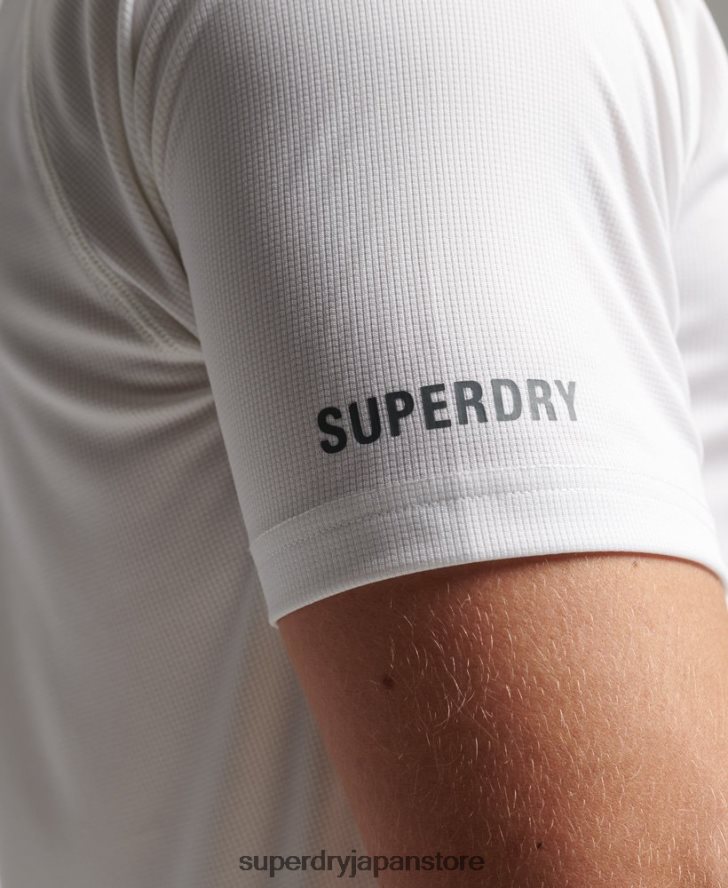 トレインアクティブロックアップTシャツ 男性 Superdry 衣類 白 2J62PZ1435