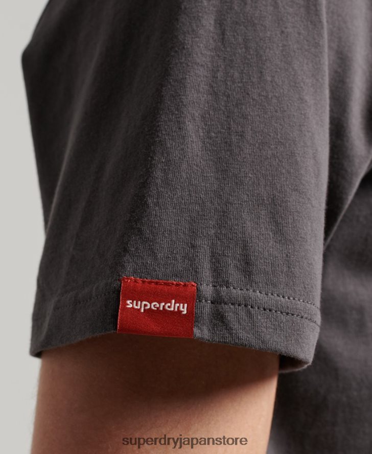 ヴィンテージロゴネオンTシャツ 男性 Superdry 衣類 濃い灰色 2J62PZ18