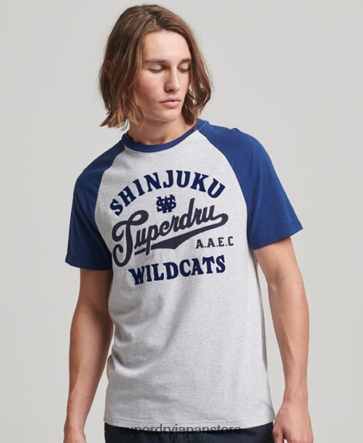 ヴィンテージ ホームラン ラグラン T シャツ 男性 Superdry 衣類 ライトグレー 2J62PZ19