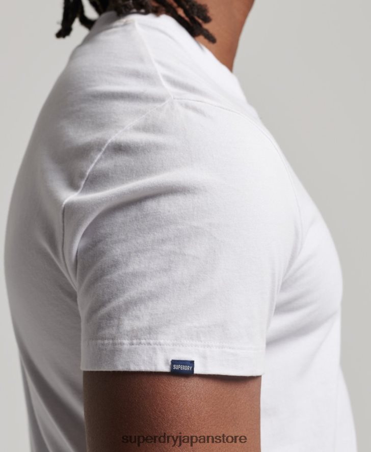 オーガニックコットン エッセンシャルロゴ Tシャツ 男性 Superdry 衣類 白 2J62PZ1