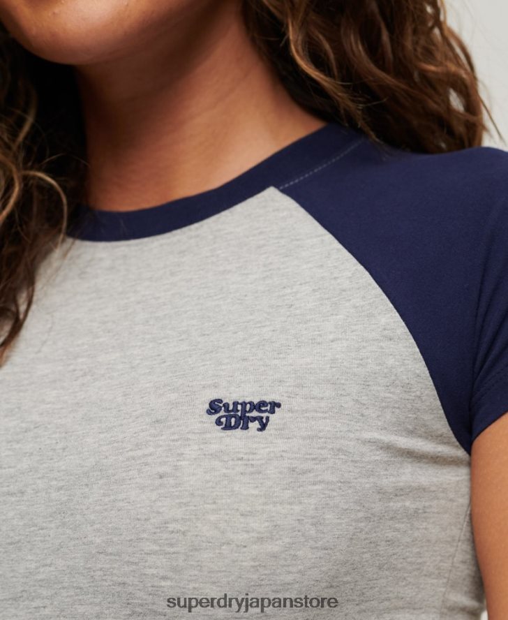 野球ベビーTシャツ 女性 Superdry 衣類 グレー 2J62PZ2051