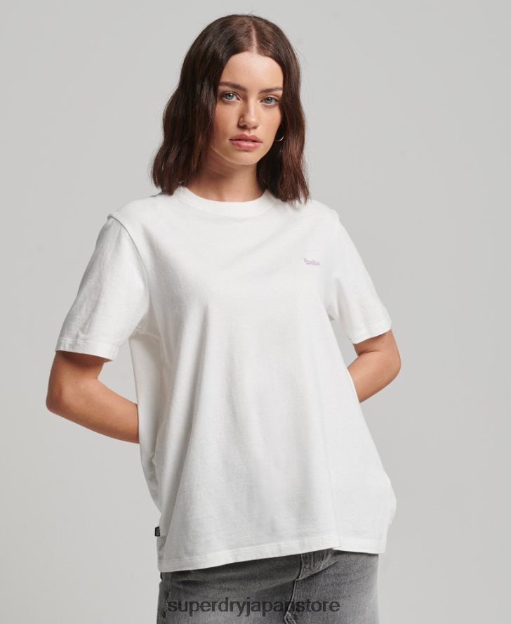 ヴィンテージロゴ刺繍Tシャツ 女性 Superdry 衣類 白 2J62PZ2130