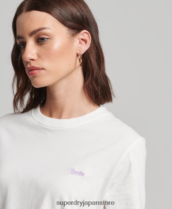 ヴィンテージロゴ刺繍Tシャツ 女性 Superdry 衣類 白 2J62PZ2130