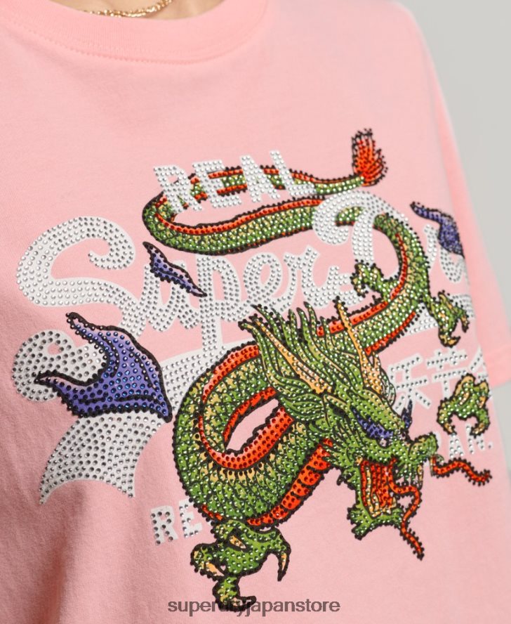 ヴィンテージロゴ ナラティブ Tシャツ 女性 Superdry 衣類 ピンク 2J62PZ2134